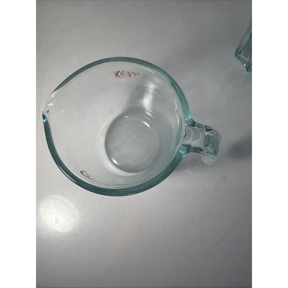 Vintage 2 Pyrex Blue Tint Glass Measuring Cup Set 1 Cup & 4 Cup /See Description